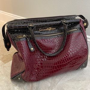 Samantha Brown Croco Embossed Luggage Purse